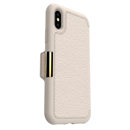 كفر محفظة جلد OtterBox Strada Folio لآيفون X – Soft Opal