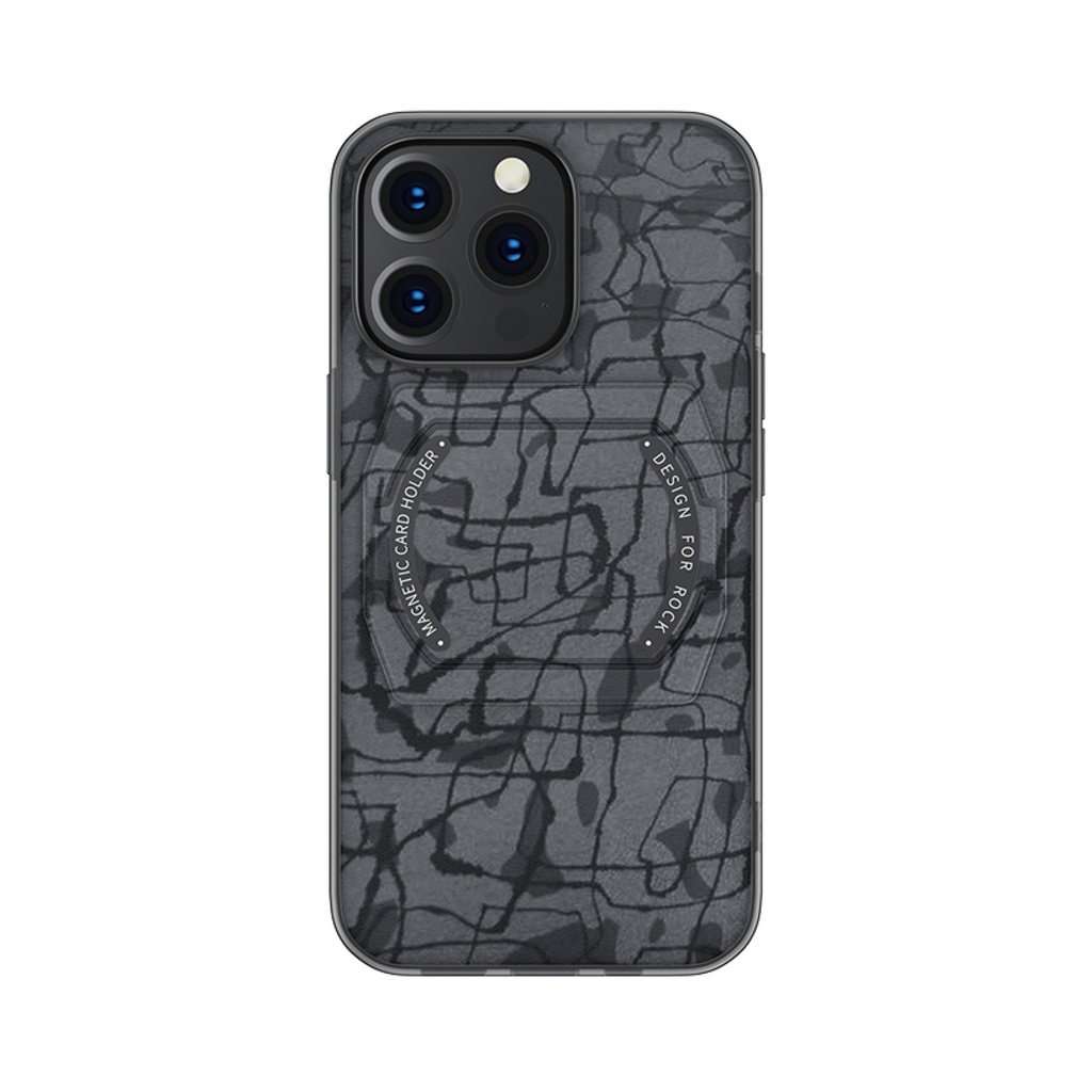 كفر ROCK SPACE MagSafe مع ستاند لـ iPhone 13 Pro - رمادي