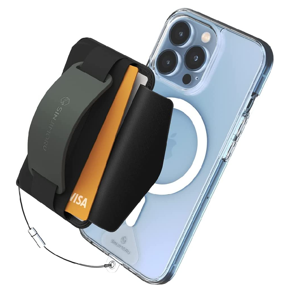 SINJIMORU M-BAND GRIP 3 IN 1 MAGSAFE WALLET GRIP STAND OLIVE GREY