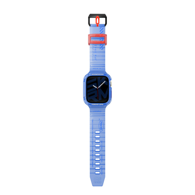 سير مع كفر 2 في 1 SKINARMA Saido لساعة Apple Watch مقاس 45/44 ملم – أزرق