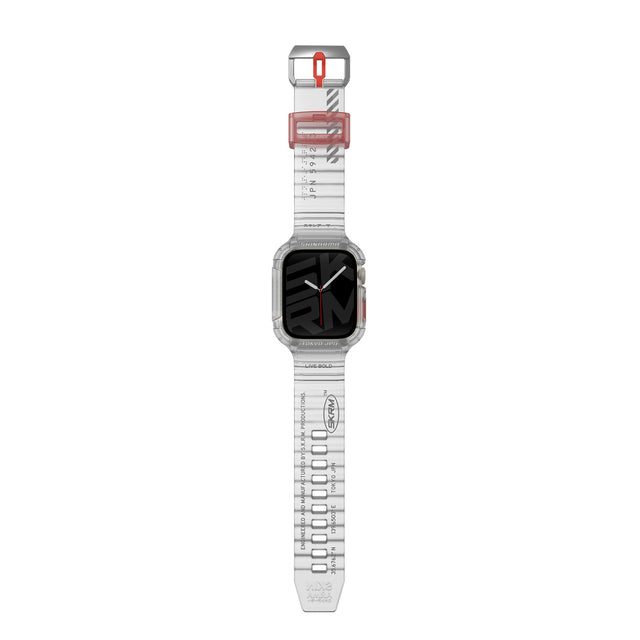 سير مع كفر 2 في 1 SKINARMA Saido لساعة Apple Watch مقاس 45/44 ملم – شفاف