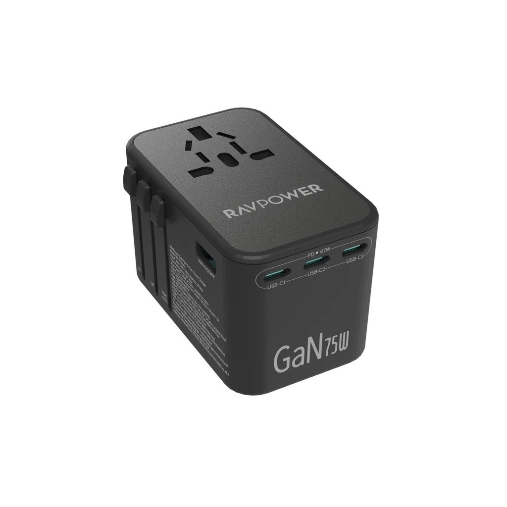 RAV RP-PC1043 PD GaN 75W 4-Port Travel Black