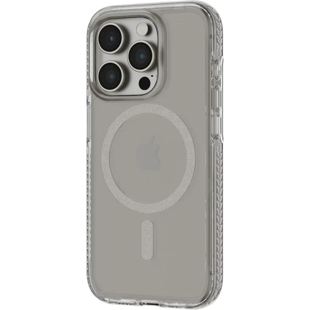 كفر Tech21 EvoCrystal مع MagSafe لـ iPhone 15 Pro - Natural Titanium