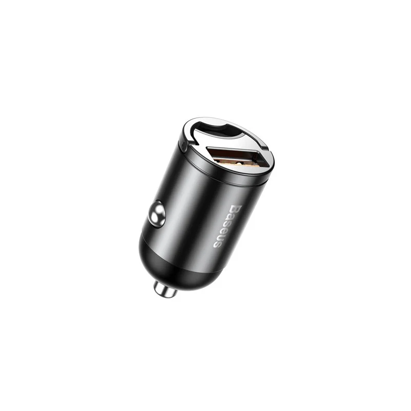 شاحن سيارة Baseus Tiny Star Mini سريع بمنفذ USB بقوة 30 واط – رمادي