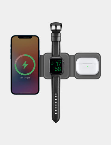 bazic gomag trio 3 in 1 foldable magnetic wireless charger grey