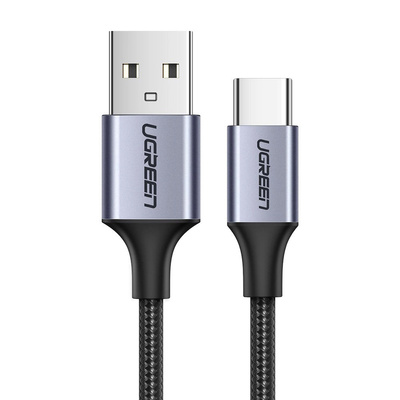 UGREEN USB-A 2.0 to USB-C Cable Nickel Plating Aluminum Braid 1m (Black)US288
