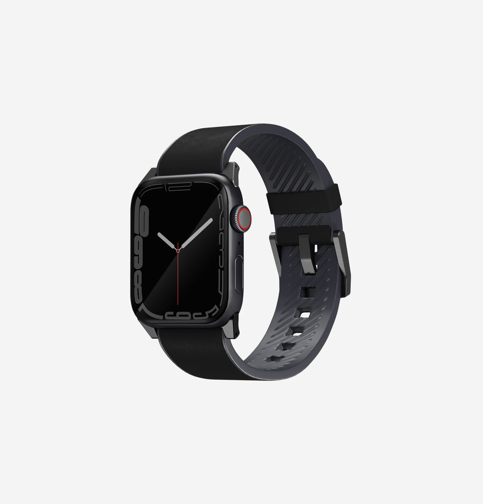 Uniq Straden Leather Strap for Apple Watch 42/44/45 - Midnight Black