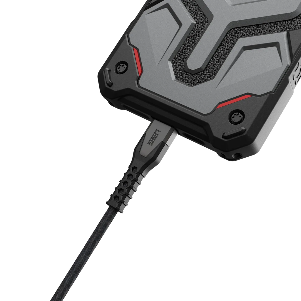 كابل UAG USB-C إلى USB-C، طول 1.5 متر، قدرة 60 واط، 9B4413114030 - أسود ورمادي