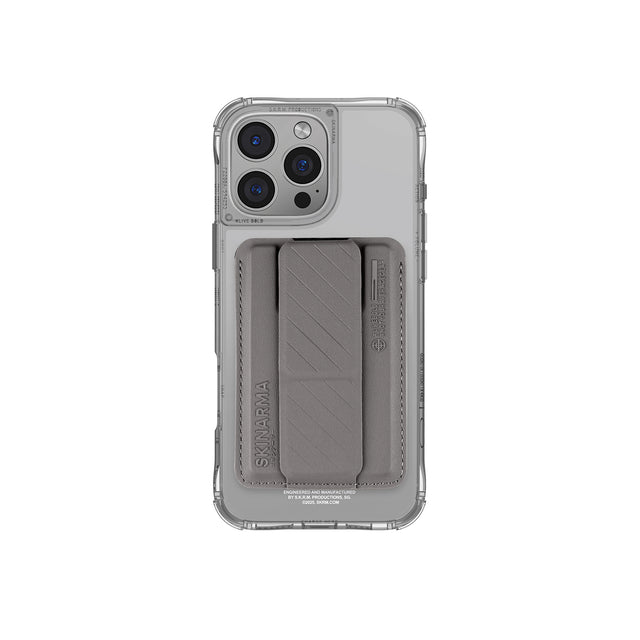 SkinArma Bundle Saido Kado Mag-Charge card Holder + Saido Magsafe case for iPhone 16 Pro - Titanium
