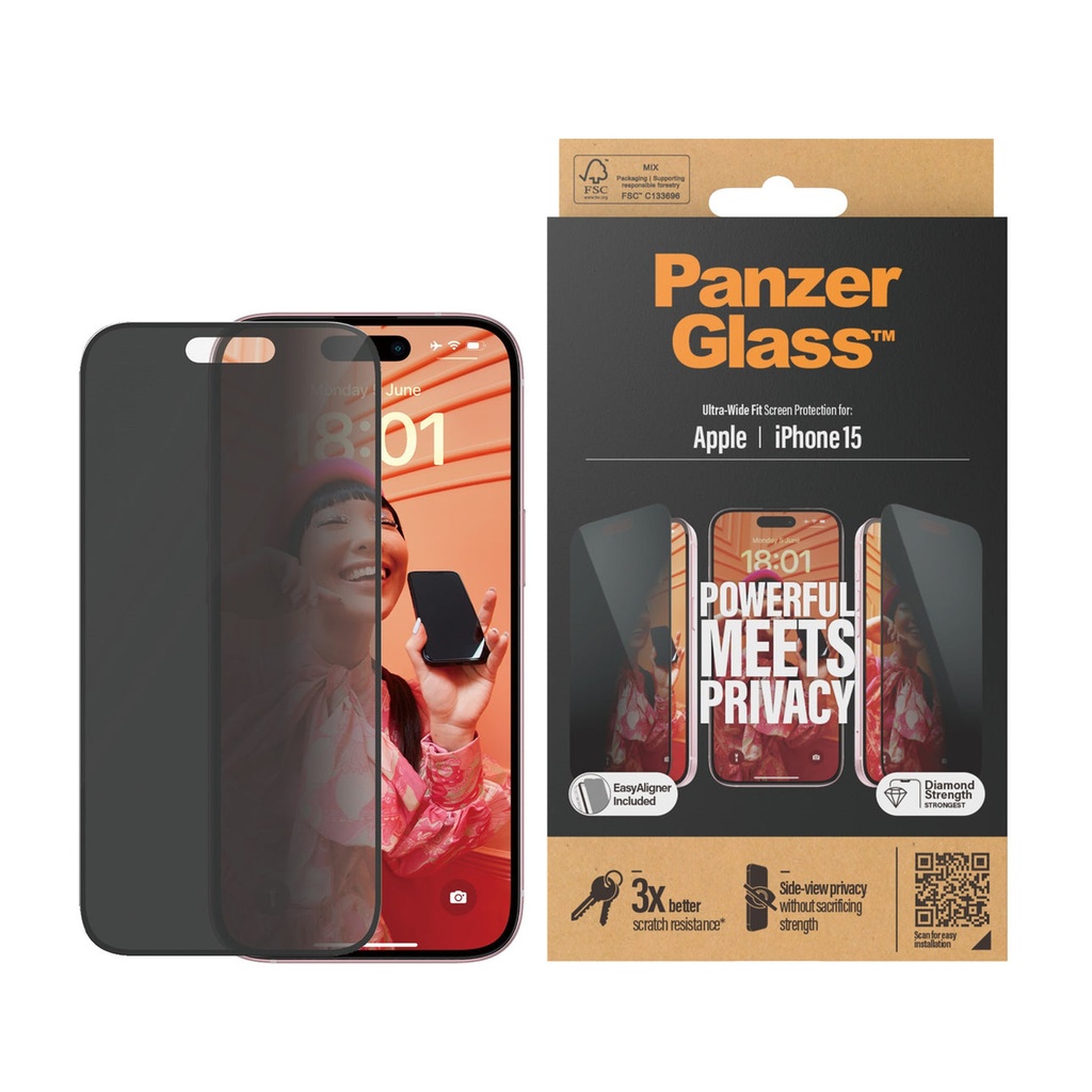 PanzerGlass iPhone 2023 6.1" Pro | UWF | Privacy
