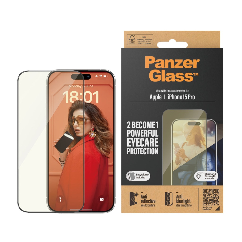 PanzerGlass iPhone 2023 6.1" Pro | UWF | Anti-Reflective&Bluelight