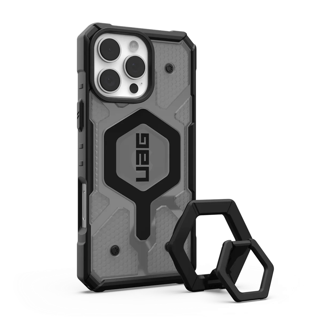 UAG iPhone 16 Pro Max Magsafe Pathfinder Clear Case - Ash / Black Stand