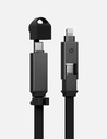 Energea Sheath 2 in 1 USB-C to USB-C + Lightning 480Mbps 60W 15cm Cable - Gunmental