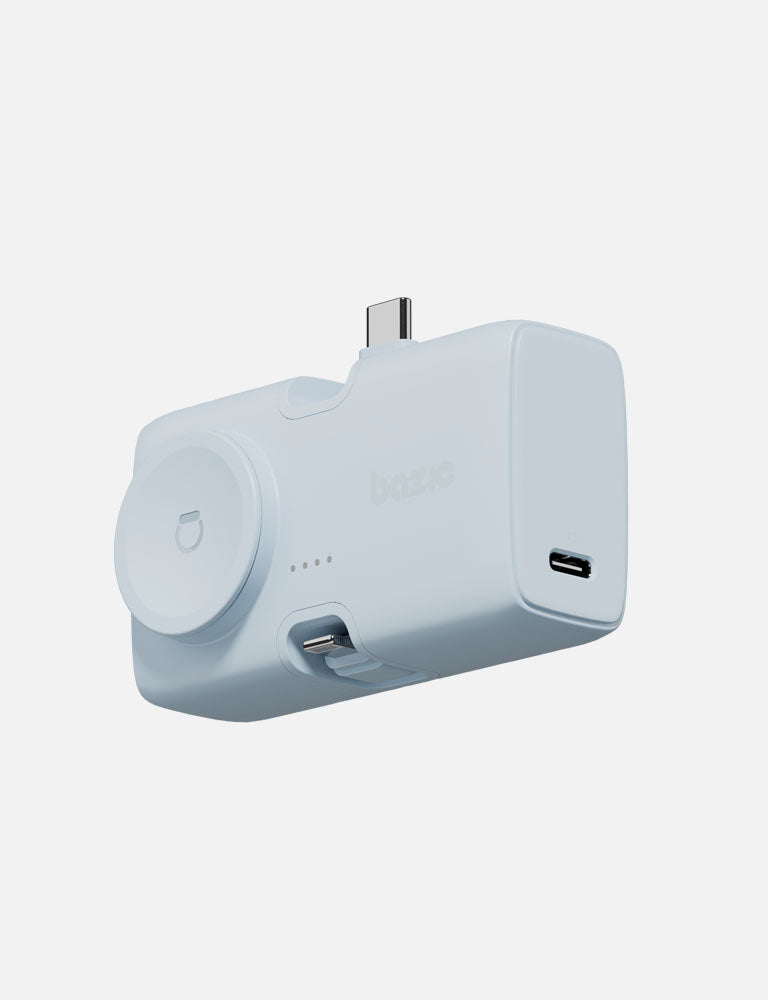 Bazic GoPower Koda 2 in 1 Power Bank With Foldable USB-C /Lightning Pin And Apple Watch Charger 5000mAh - Bubblegum