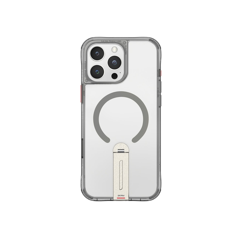 SkinArma Helix MagSafe Case With 360 Rotating Stand for iPhone 16 Pro - Titanium