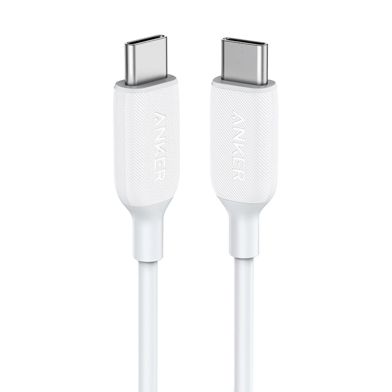 كابل أنكر باورلاين III USB-C إلى USB-C أبيض 0.9 متر