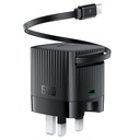شاحن جداري سريع ACEFAST A129 PD65W GaN (2×USB-C) – قابس بريطاني