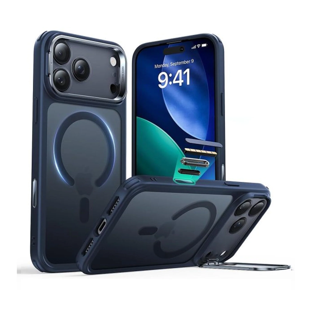 ESR iPhone 18 Pro Max / 17 Pro Max HaloLock Classic Hybrid Case with Stash Stand (Camera Control Button) blue