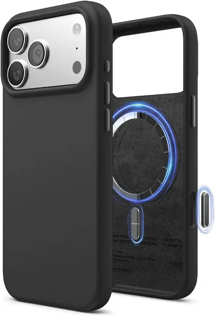 Elago iPhone 17 Pro Max Magnetic Silicone Case (Camera Control Key Included)