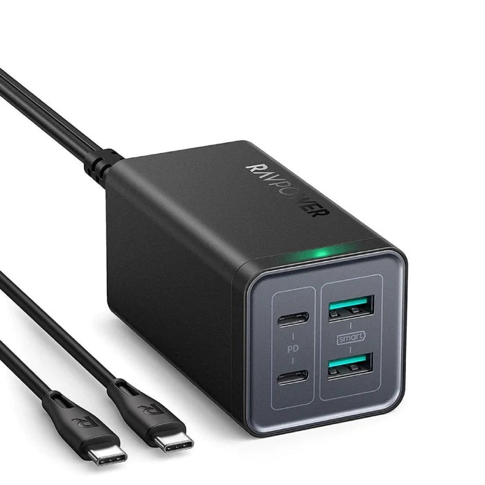 Ravpower RP-PC146 PD 120W 4 Port harger Black UK 100W cable