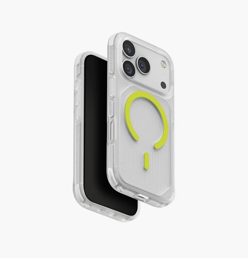 Uniq Hybrid Combat Active MagSafe Case for iPhone 17 Pro - Frost Clear / Lume Light