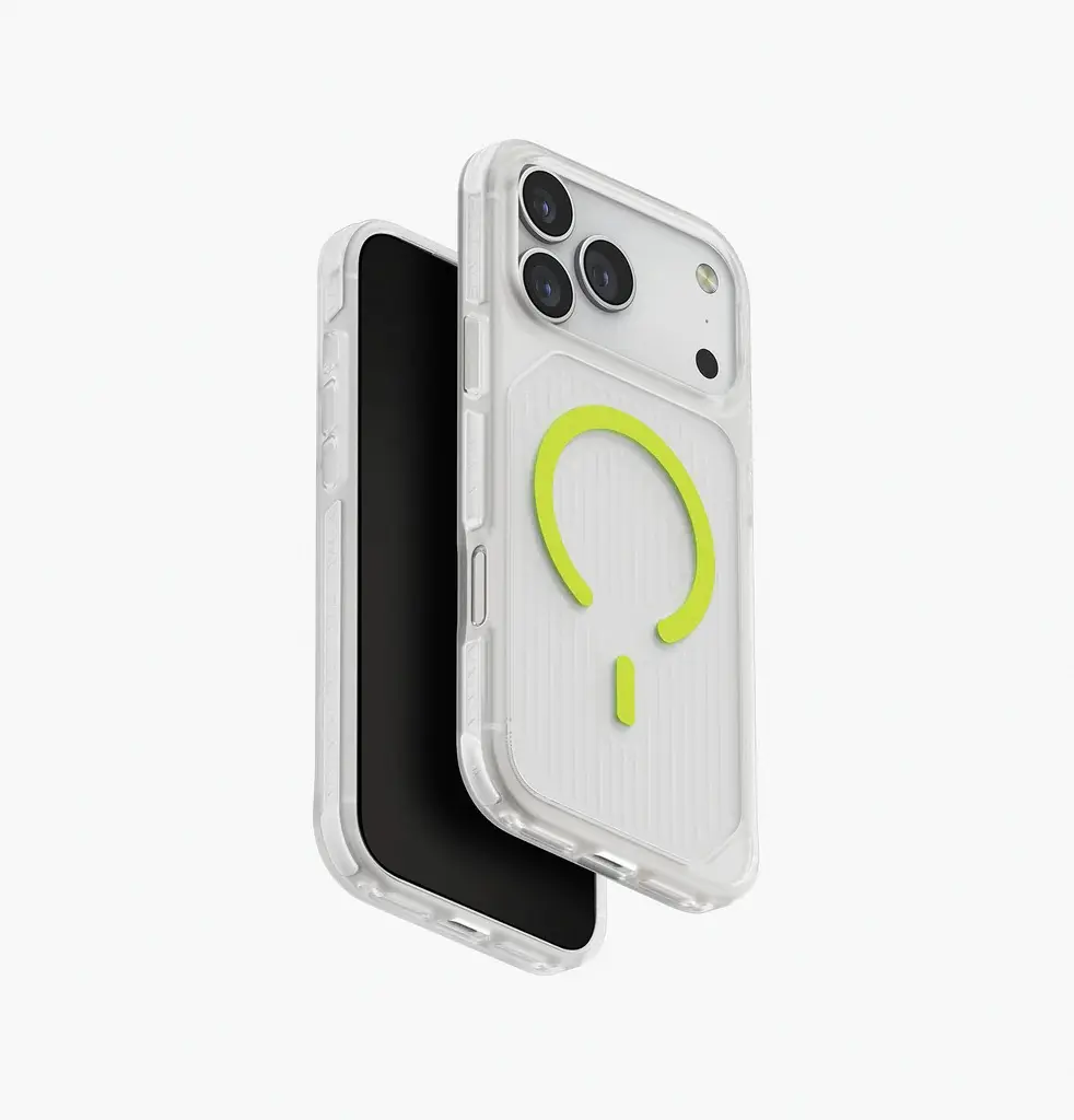 Uniq Hybrid Combat Active MagSafe Case for iPhone 17 Pro Max - Frost Clear / Lume Light