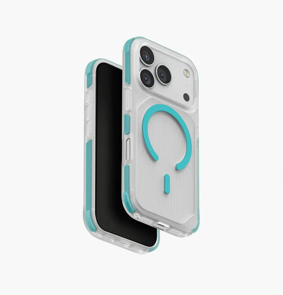 Uniq Hybrid Combat Active MagSafe Case for iPhone 17 Pro - Frost Clear / Turquoise