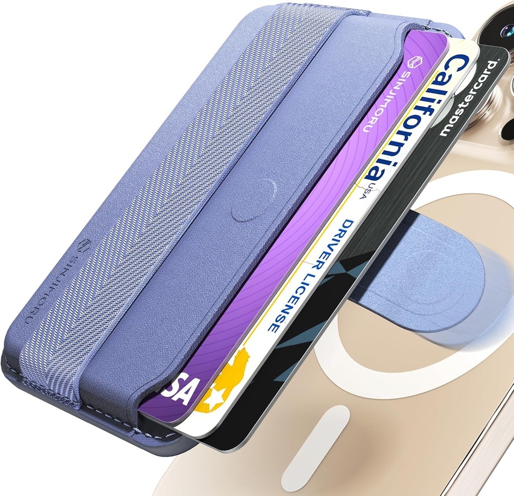 محفظة Sinjimoru M-Pull Tab Stand MagSafe Wallet - أزرق