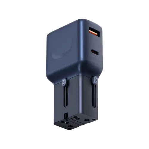 Energea TravelGo 1-Port USB-C & 1-Port USB-A 35W Travel Adapter - Blue
