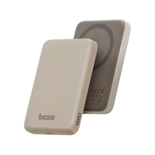 Bazic GoPower Snap 3-In-1 MagSafe with Apple Watch Charger 5000mAh Power Bank - Latte