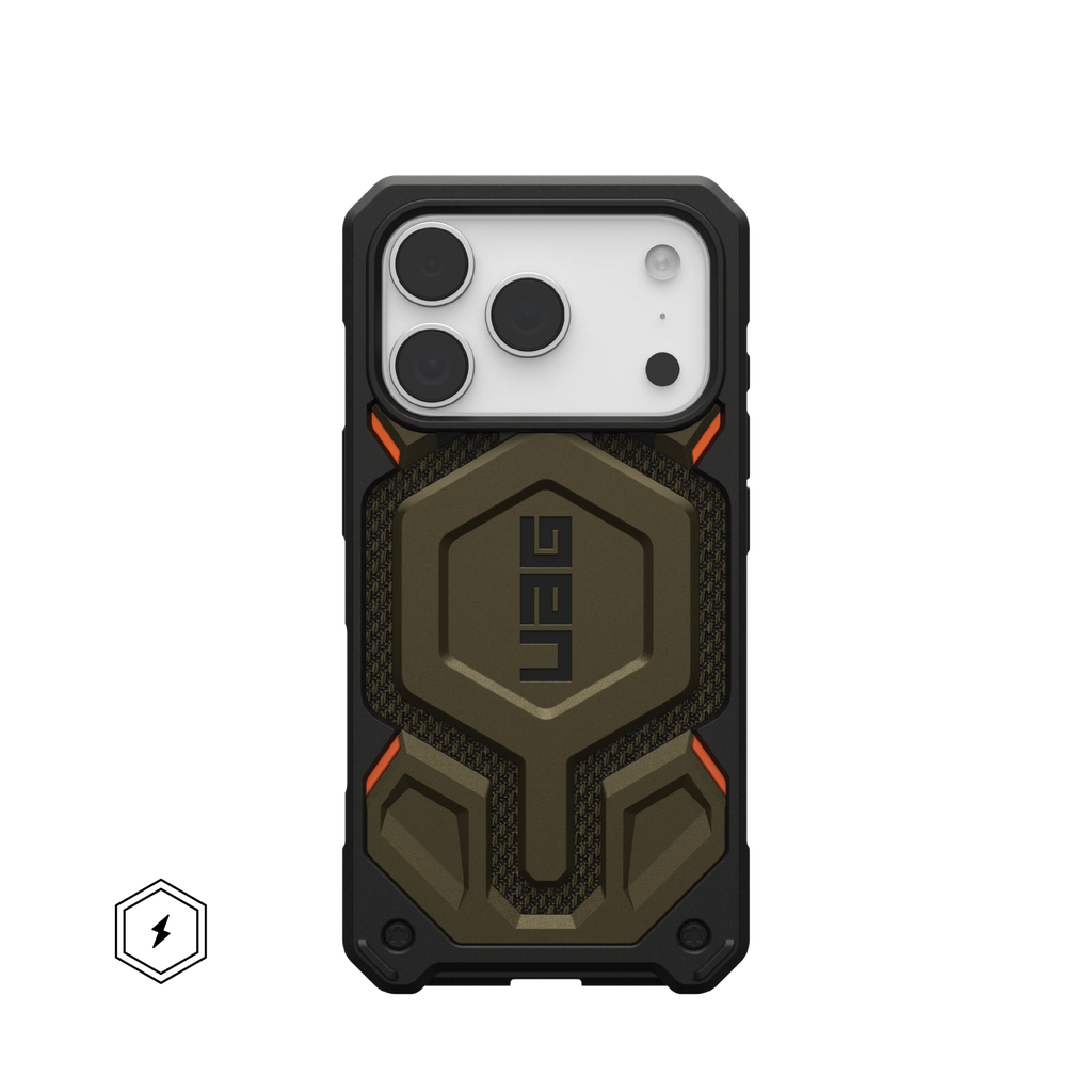 جراب URBAN ARMOR GEAR UAG مصمم لهاتف iPhone 17 Pro، طراز Monarch Pro، متوافق مع MagSafe، غطاء حماية عسكري من الكيفلار، لون أخضر.
