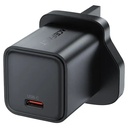 شاحن جداري ACEFAST A125 PD45W GaN (USB-C) – أسود – قابس بريطاني