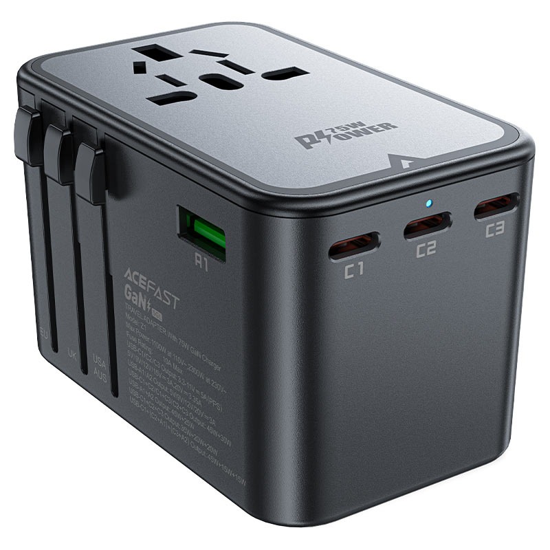 AceFast Z1 PD75W GaN (3*USB- C+2*USB-A) multifunctional charging adapter