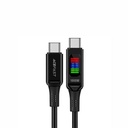 AcwFast C7-03 USB-C to USB-C zinc alloy charging data cable with display,black