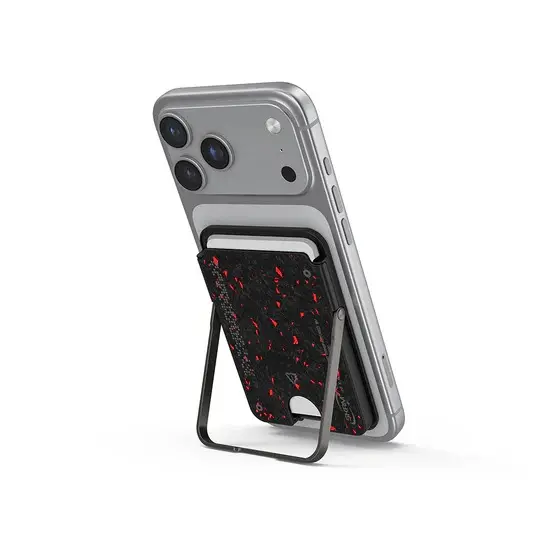 SkinArma Vektor Magnetic Card Holder With Smart Kick Stand - Black / Red