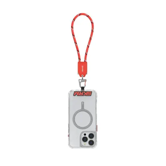 SkinArma Dyno VE USB-C to USB-C 2-In-1 240W Hand Strap and Charging Cable - Vermilion