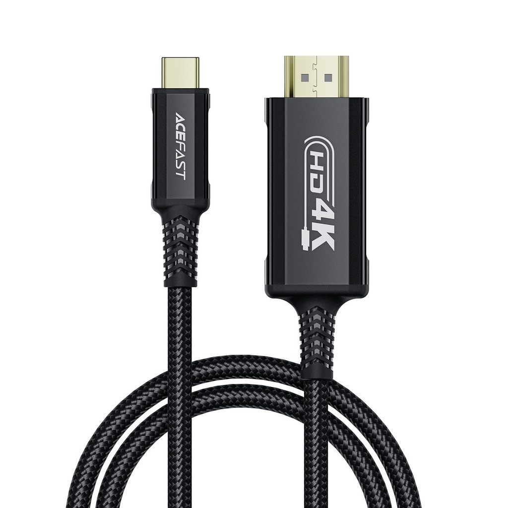 C1-10 USB-C to HDTV aluminum alloy connectors HD video cable - Black