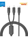 كيبل BRAVE 2 في 1 بقوة 60W من USB-C إلى USB-C و Lightning للشحن السريع ونقل البيانات