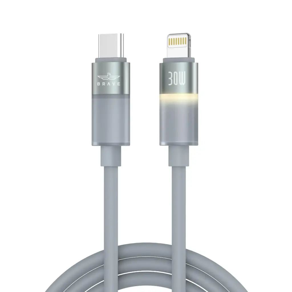 كيبل BRAVE FlexCharge Pro BDC-50 من USB-C إلى Lightning بقوة 30W للشحن السريع ونقل البيانات