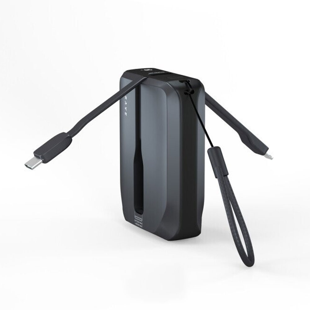 Brave 10000mAh Power Bank Support PD 20W and USB A 22.5W Fast Charging with Built-in 2 Output Cable and LED Display