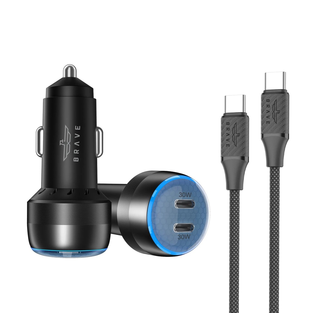 شاحن سيارة BRAVE 60W بمنفذين PD