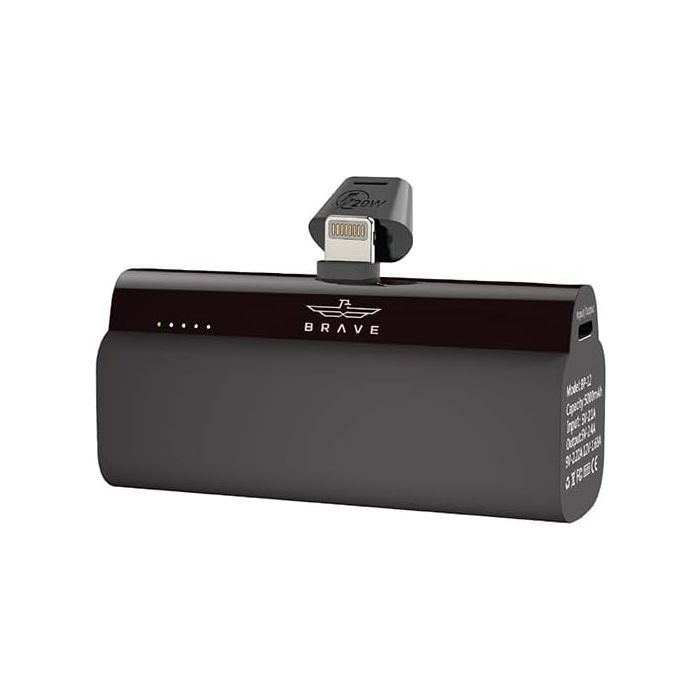 باور بانك Brave Plug On-L سعة 5000mAh مع مخرج Lightning PD 20W