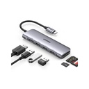 Ugreen USB-C to 2 ports USB3.0-A Hub+HDMI+TF/SD With PD Power Supply (Space Gray)